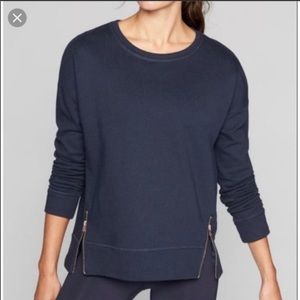 Athleta Cityscape Sweatshirt with Rose Gold Zippers